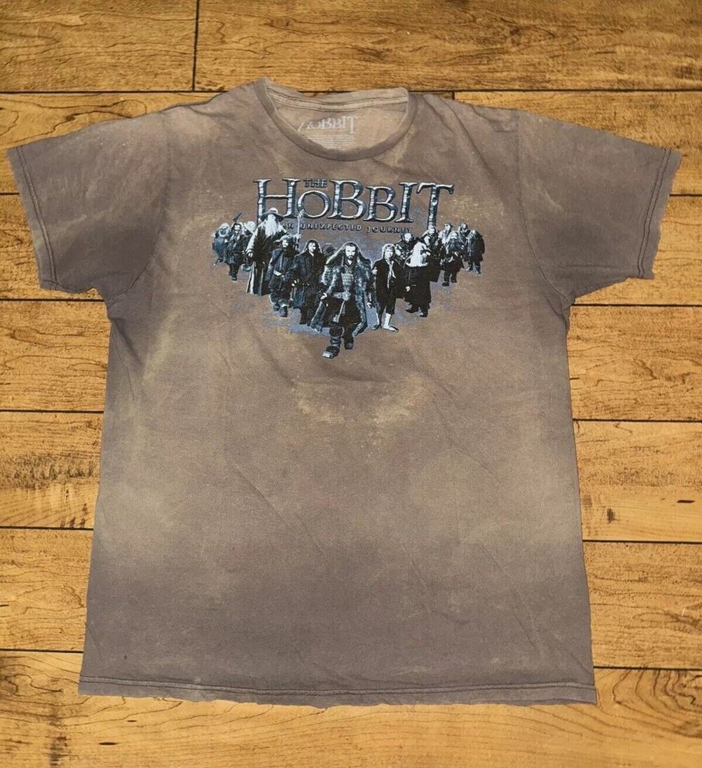 The Hobbit An Unexpected Journey T-Shirt Brown Large 21x25.5 Washed